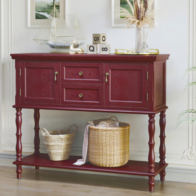 Console Farmhouse en bois avec tiroirs et armoire pour l'entrée et le salon