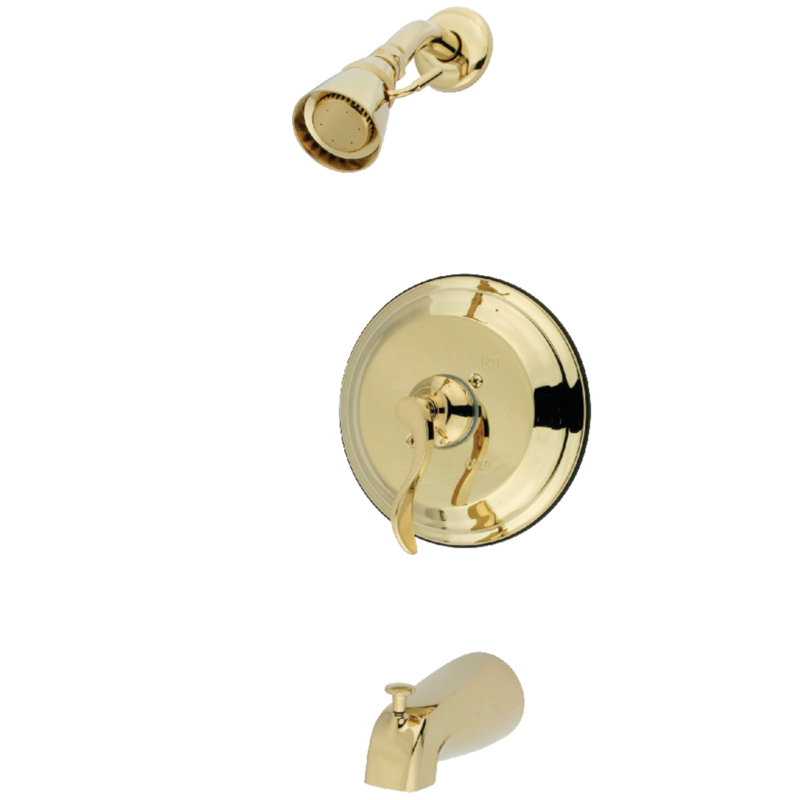 Kingston Brass NuFrench Single-Handle Pressure Balanced Tub and Shower Faucet, Polished Chrome