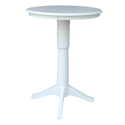 Craighead Bar Height Solid Wood Pedestal Dining Table