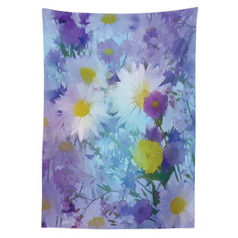 Flower Tablecloth, 84" L x 60" W