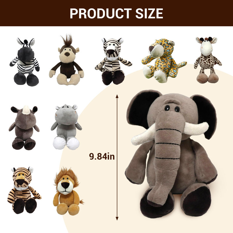 Ensemble de jouets en peluche Jungle Animal