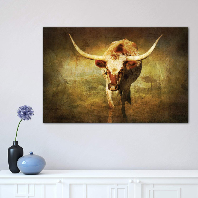 Steer 1 Piece Wrapped Canvas Wall Art, 66.04 cm H x 45.72 cm W x 3.175 cm D