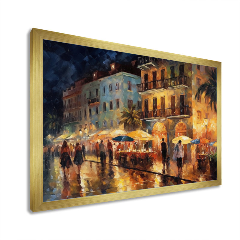 «Ruedy Brown and Green Gleaming Facades II», reproduction sur toile, H 12 po x l 20 po x P 1 po, Cadre doré simple