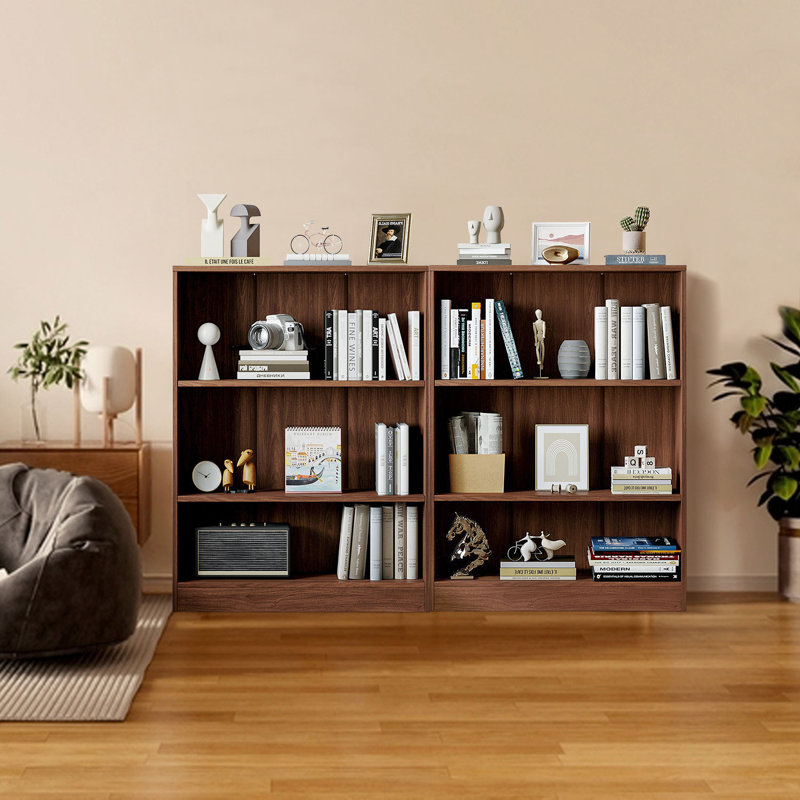 Jalacia Bookcase, Columbia Walnut, (3 Shelves) 42" H x 31" W x 11" D