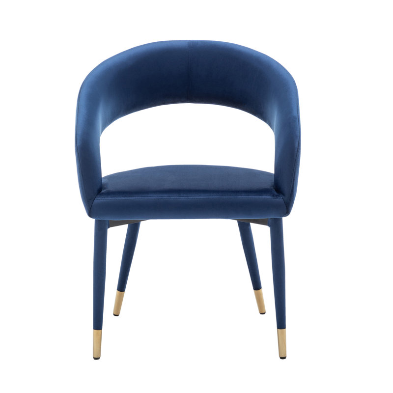 Sina 17.91'' H Velvet Upholstered Armchair, Blue
