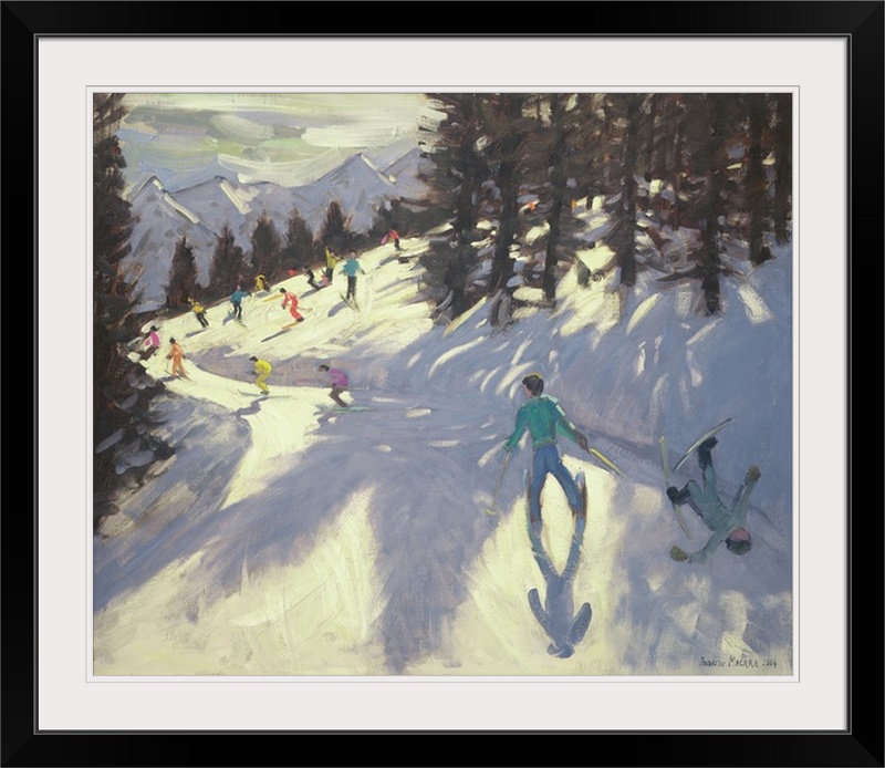 «Alpes autrichiennes» par Gonzalez, reproduction d'art, H 32 po x l 38 po x P 1 po, Cadre noir