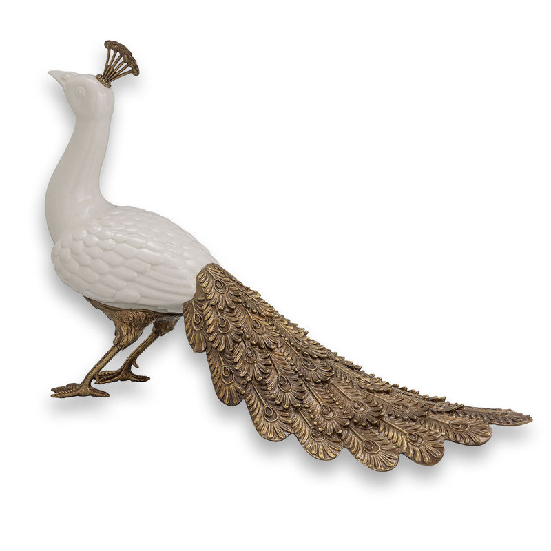 Peacock Sculpture, White
