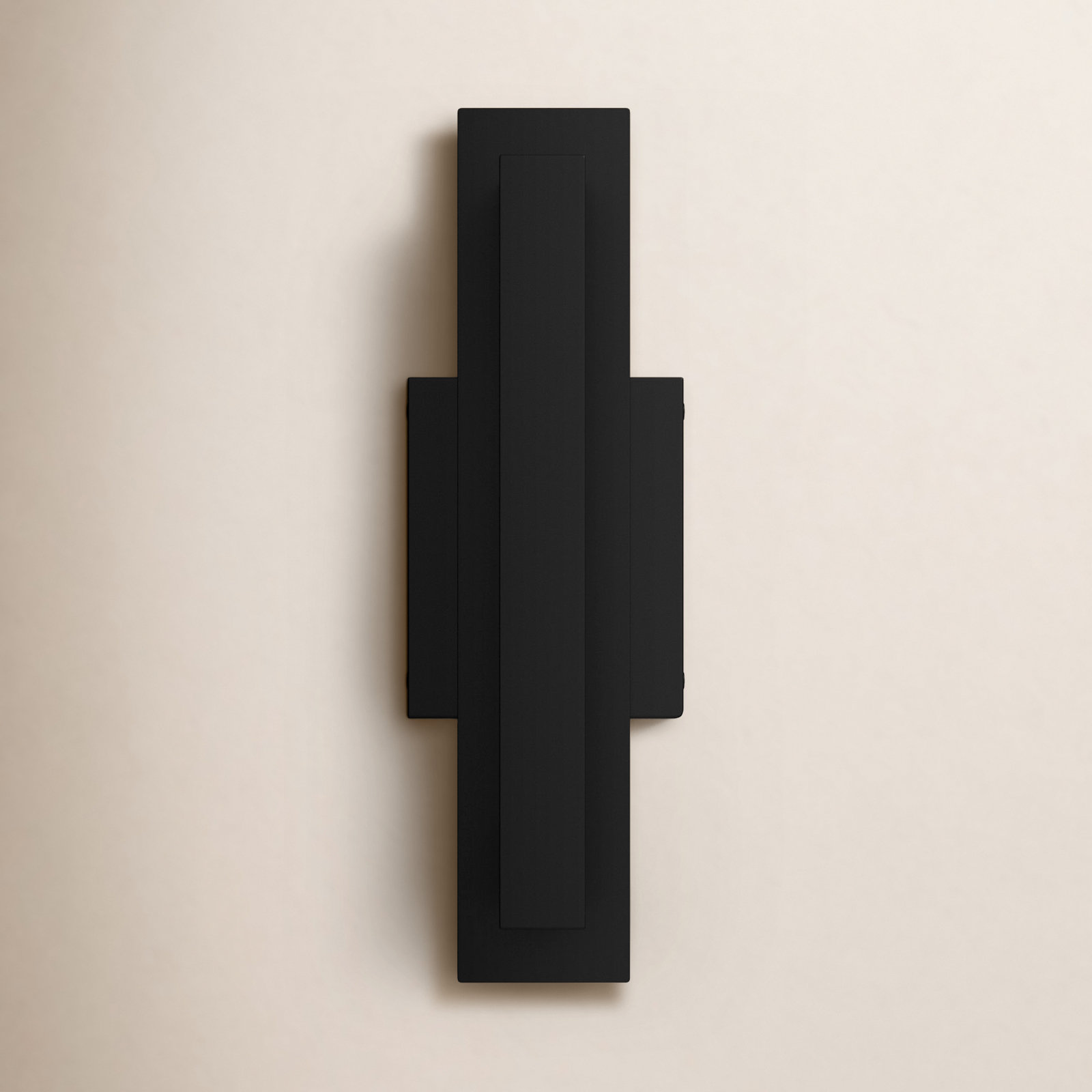 Gela Integrated LED Outdoor Armed Sconce, Matte Black, 15" H