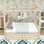 Two Drawers Wooden Canopy Bed with Slats-79124901-79124896