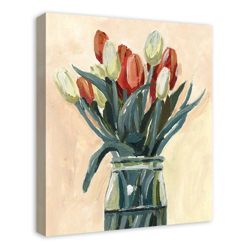 Vase de tulipes - Peinture, Toile tendue, H 24 po x l 20 po x P 1,25 po