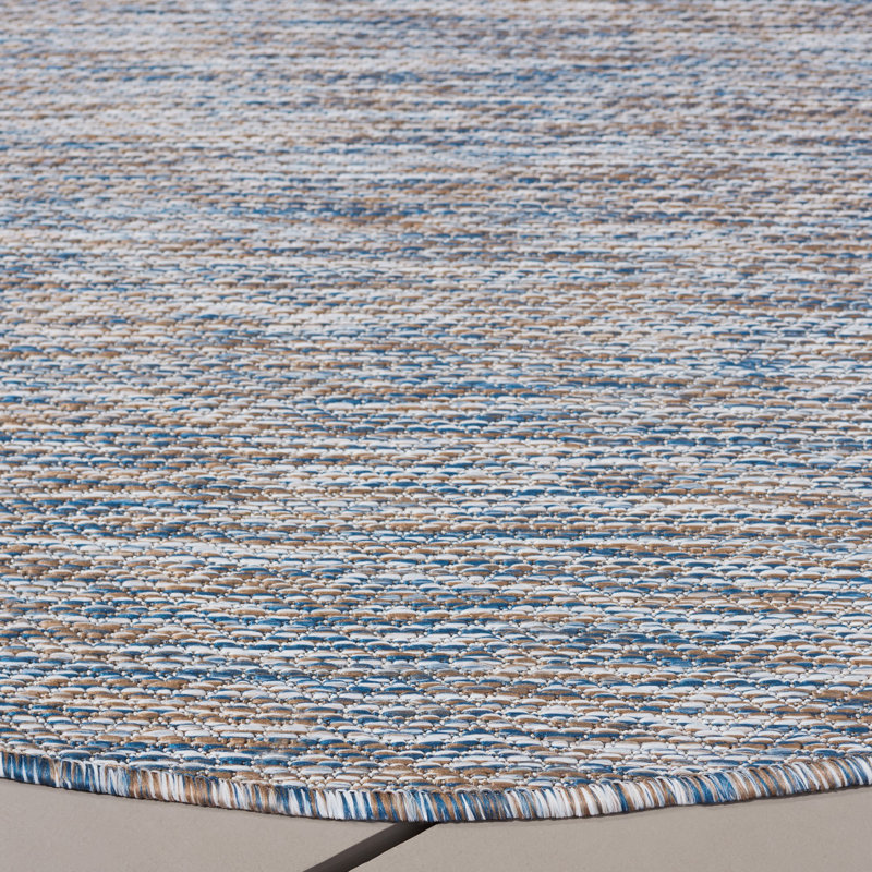 Batley Performance Abstract Indoor/Outdoor Area Rug, Round 6'7"
