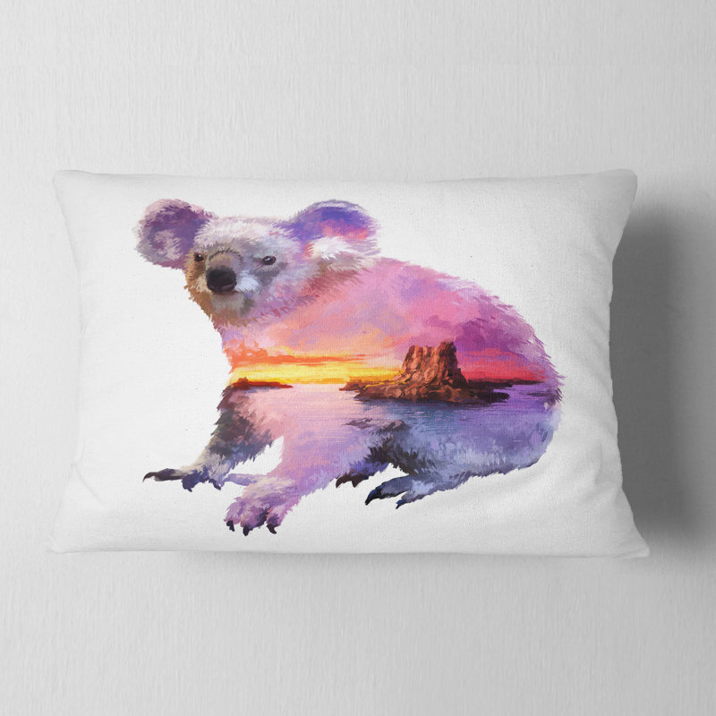Coussin lombaire koala à double exposition animal