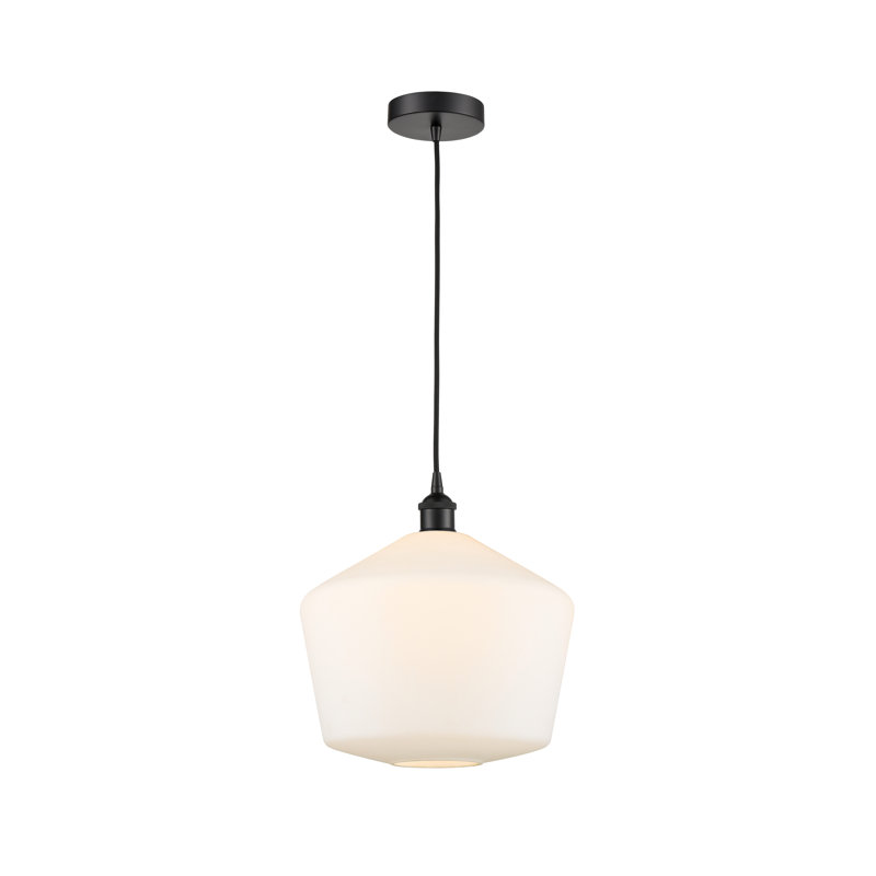 Luminaire suspendu 1 lumière Gabbie, Blanc mat, Noir mat
