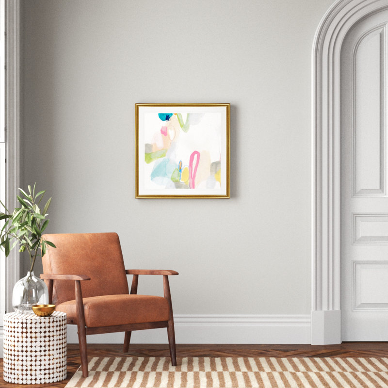 Peinture sur toile bonbon III, Cadre doré, H 26,5 po x l 26,5 po x P 1,5 po