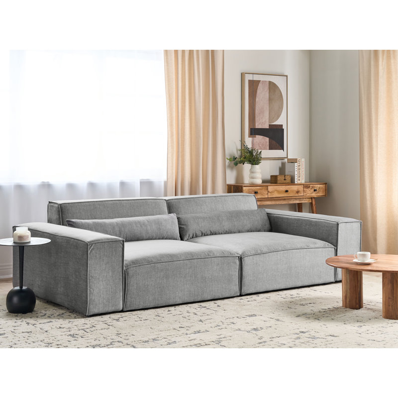 Netanya 2 Seater Sofa, Grey Polyester