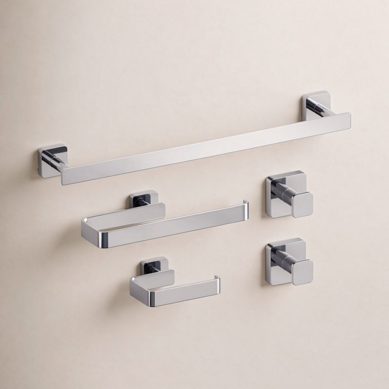 Blaze 5 - Piece Bathroom Hardware Set, Chrome