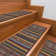 Machine Washable Non-Slip Rubberback Vintage Striped Indoor Stair Treads For Wooden Steps