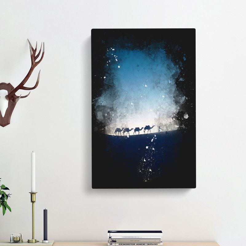 Camels Trekking In Morocco - Wrapped Canvas Painting, 60cm H x 40cm W x 3cm D