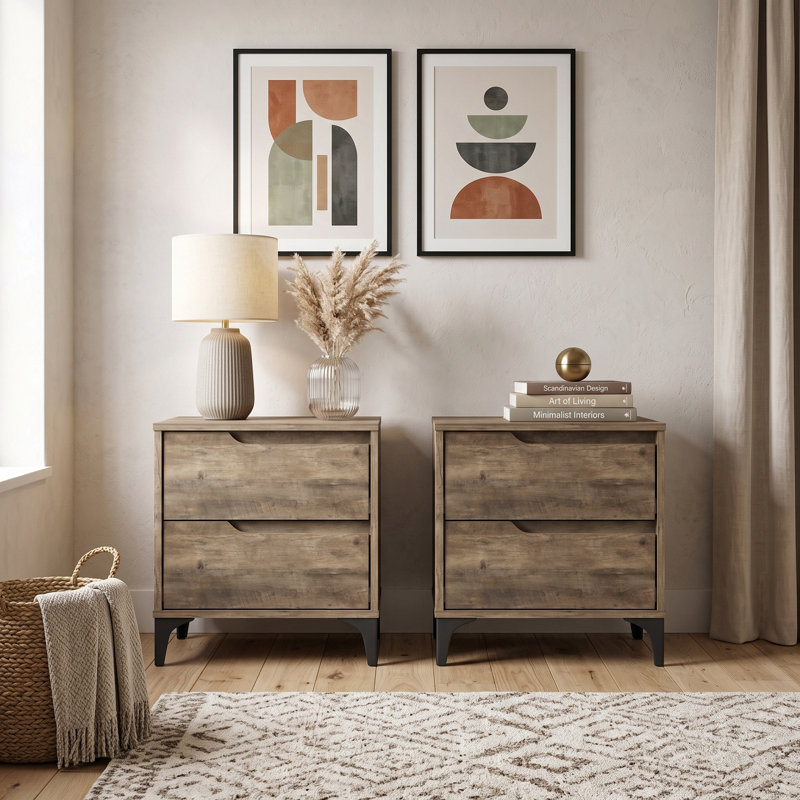 Norcross 2 Pieces Bedroom Set, Knotty Oak
