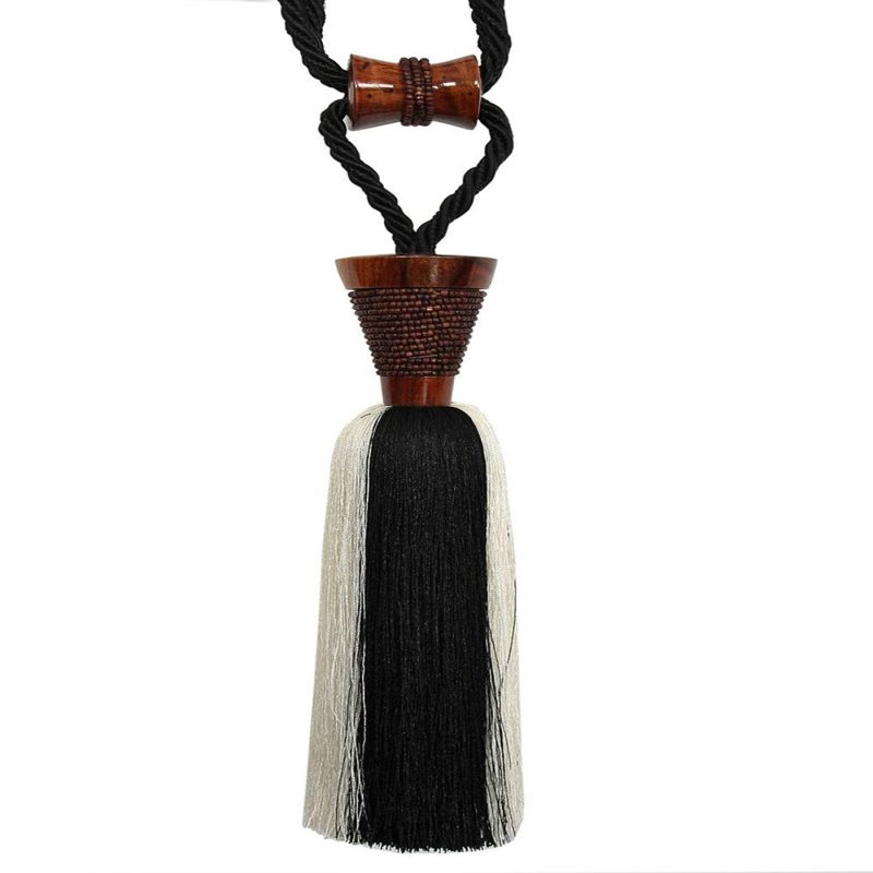 Loukios Fabric 10cm Curtain Tieback, Black