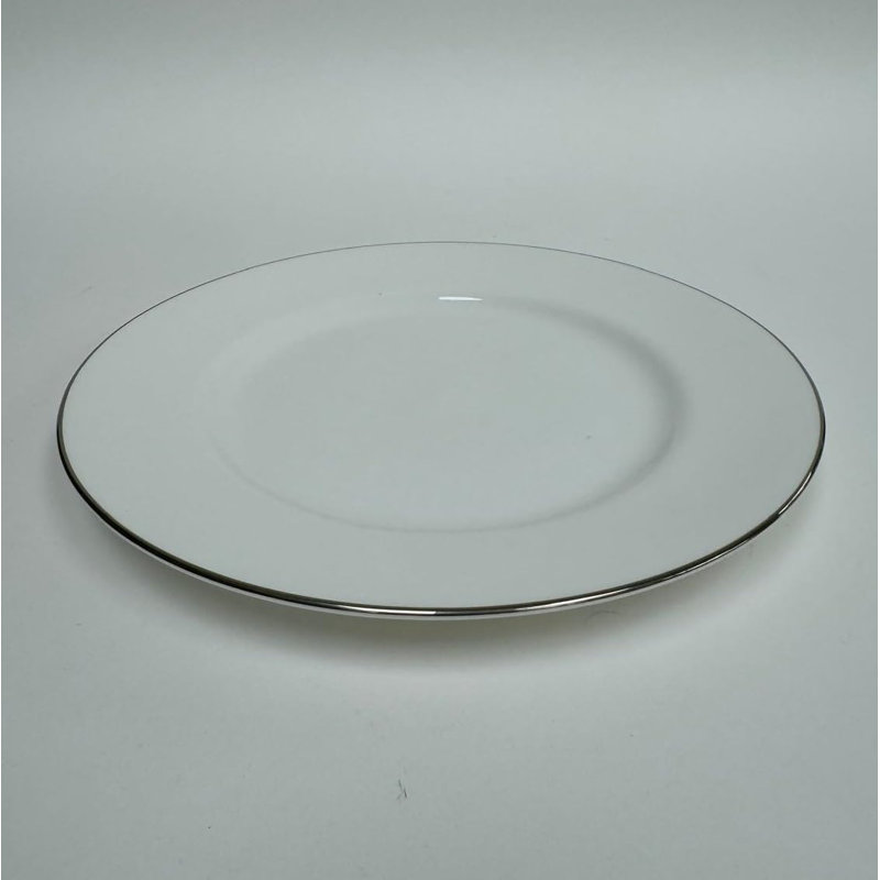 Victoria Bella 10.75" Bone Сhina Set of 4 Plate with décor Dinner Plate with Platinum Trim