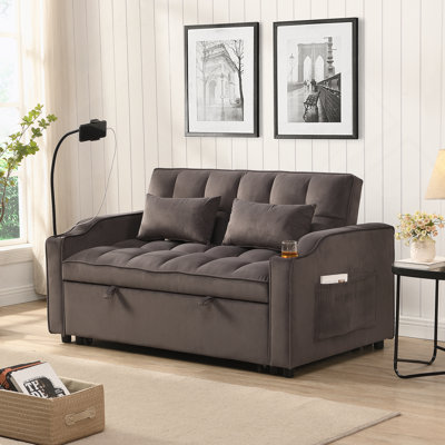 Sofa Bed with Trundle Charcoal Grey