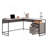 L-Shaped Desk, Brown finish