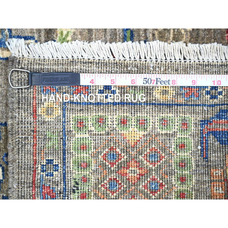 Wichard One-of-a-Kind 4'1" X 9'8" New Age Runner Wool Area Rug Grey
