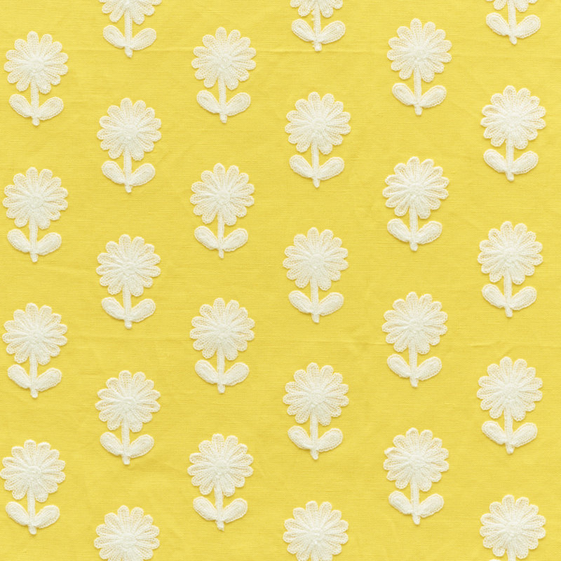 Paley Embroidery Fabric, Yellow
