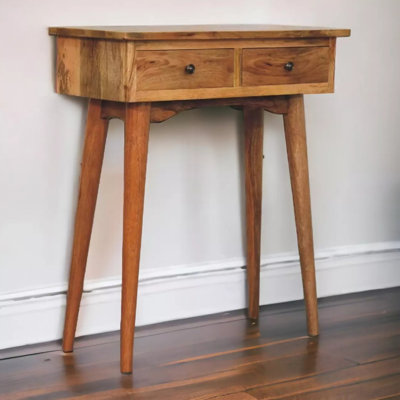 Walnut Solid + Manufactured Wood Rectangular Console Table