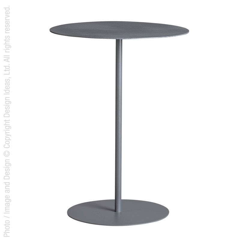 Bevery Round Metal Outdoor Side Table , 15.9'' in. W 15.9'' in. D, Charcoal
