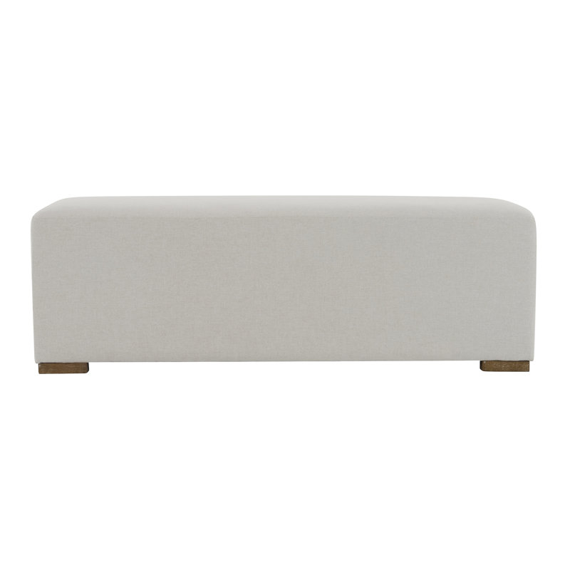 Simple White Long Ottoman, Practical Furniture for Living Room and Bedroom