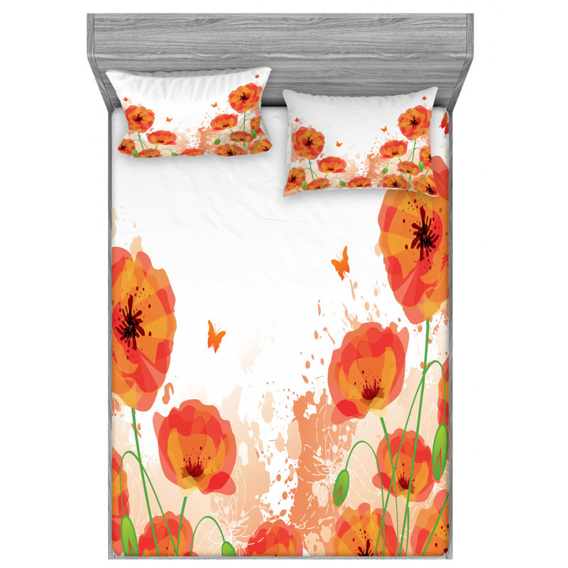 Microfiber Sheet Set, Queen Sheet Set with Fitted Sheet