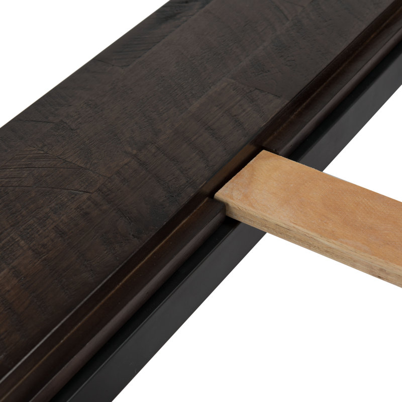 Emmarose King Platform Bed with Headboard in Black and Chocolate Brown