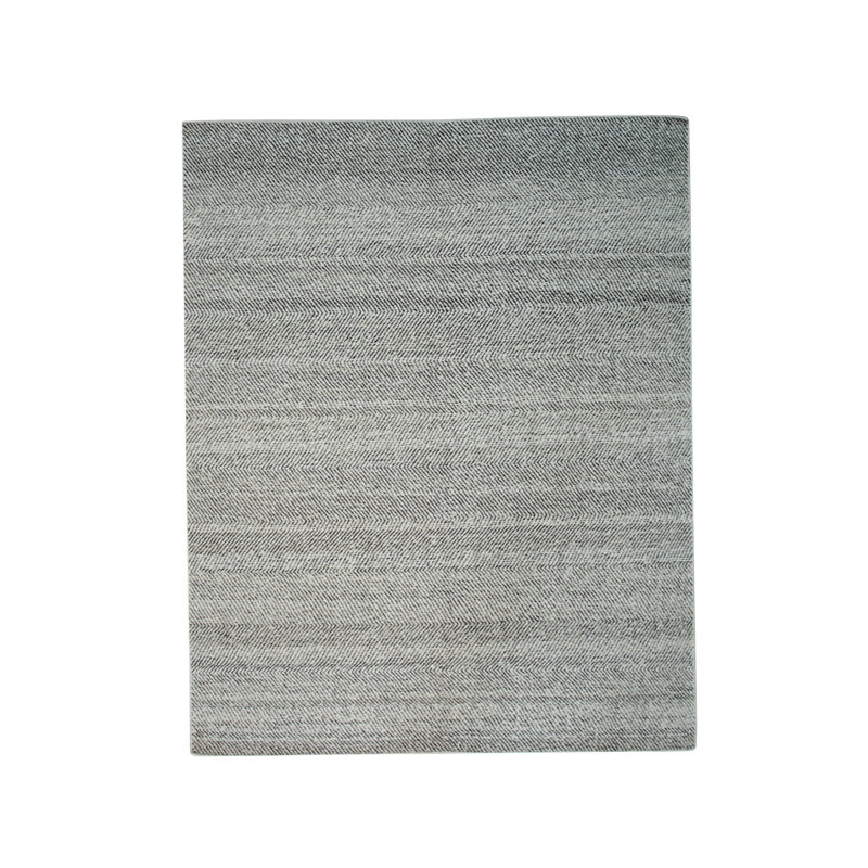 White Handmade Wool Area Rug, Rectangle 4' x 6'
