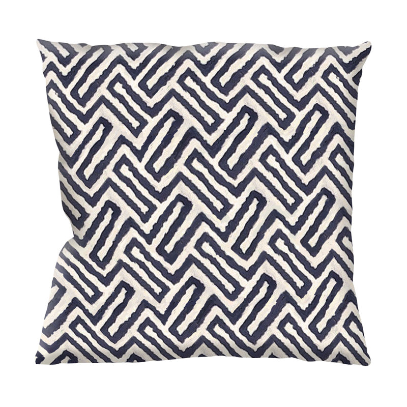 Stamper Geometric Square Cushion Cover, Polyester, 45cm H x 45cm W X 15cm D