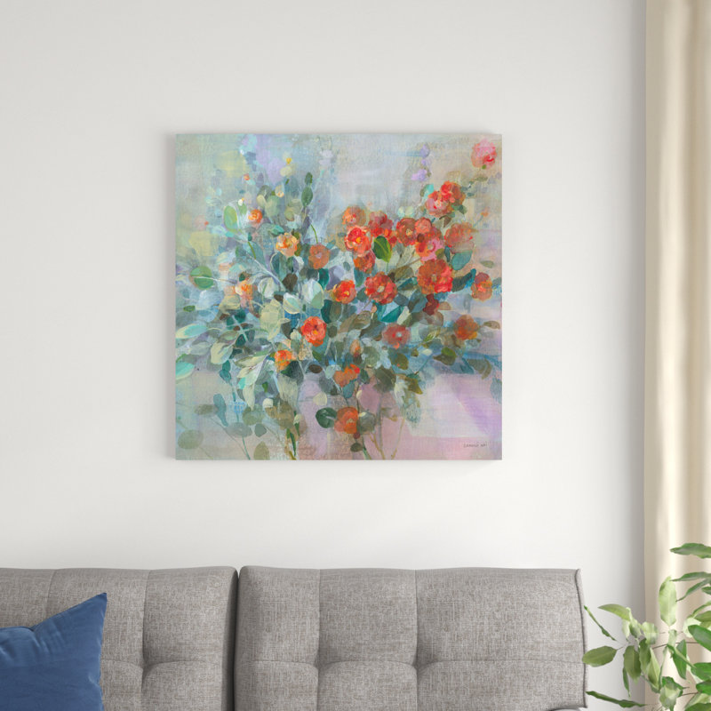 «All The Blooming Crop» par - peinture sur toile tendue, H 30 po x l 30 po