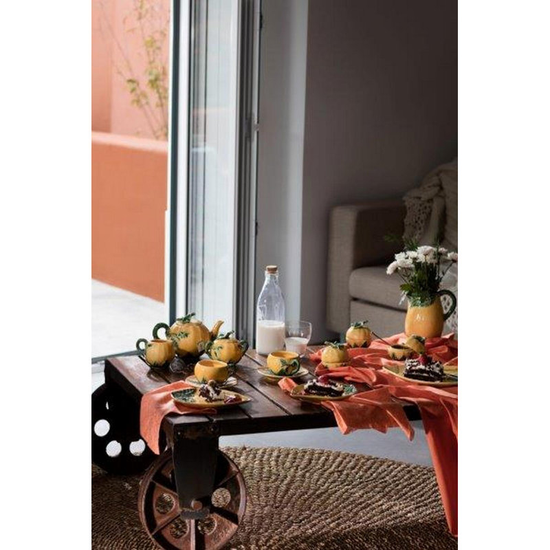 Orange Earthenware Beverage Dispenser
