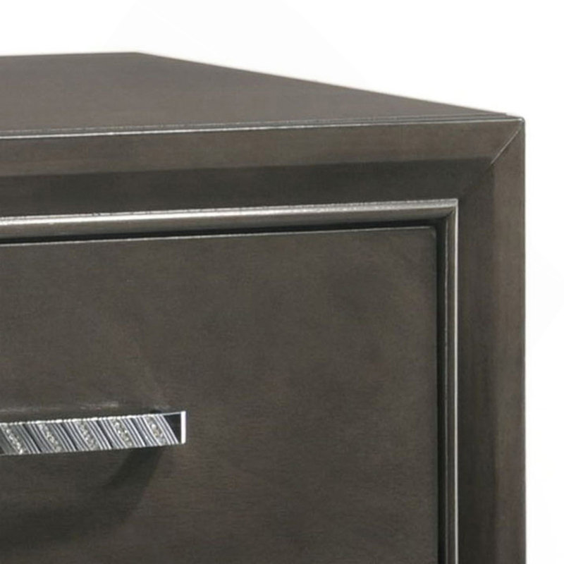 Table de chevet 2 tiroirs grise