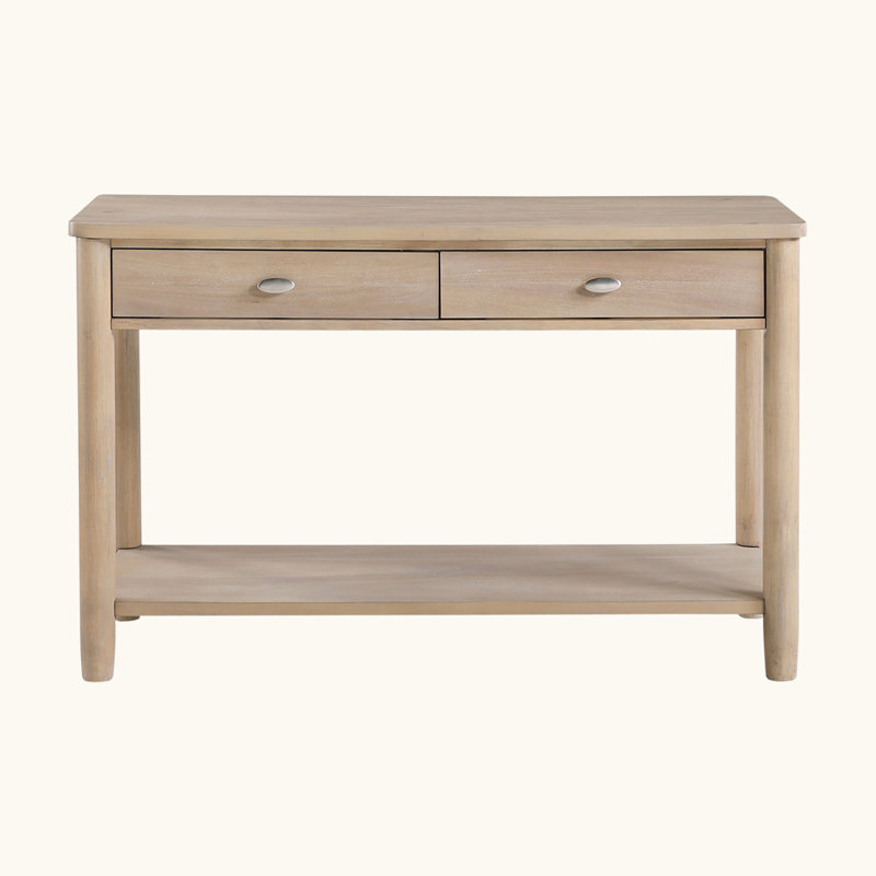 Classic 1pc Sofa Table with Two Drawer and Open Shelf