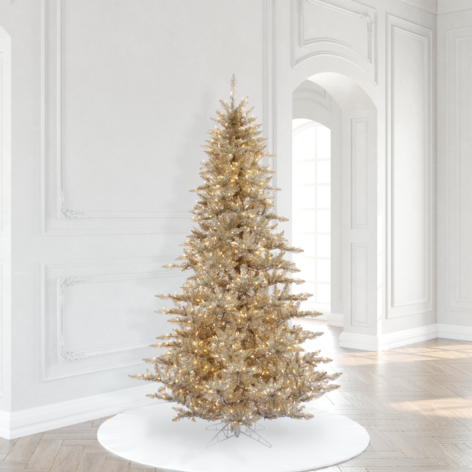 Champagne Fir 12' Pre-Lit Fir Christmas Tree, 9'