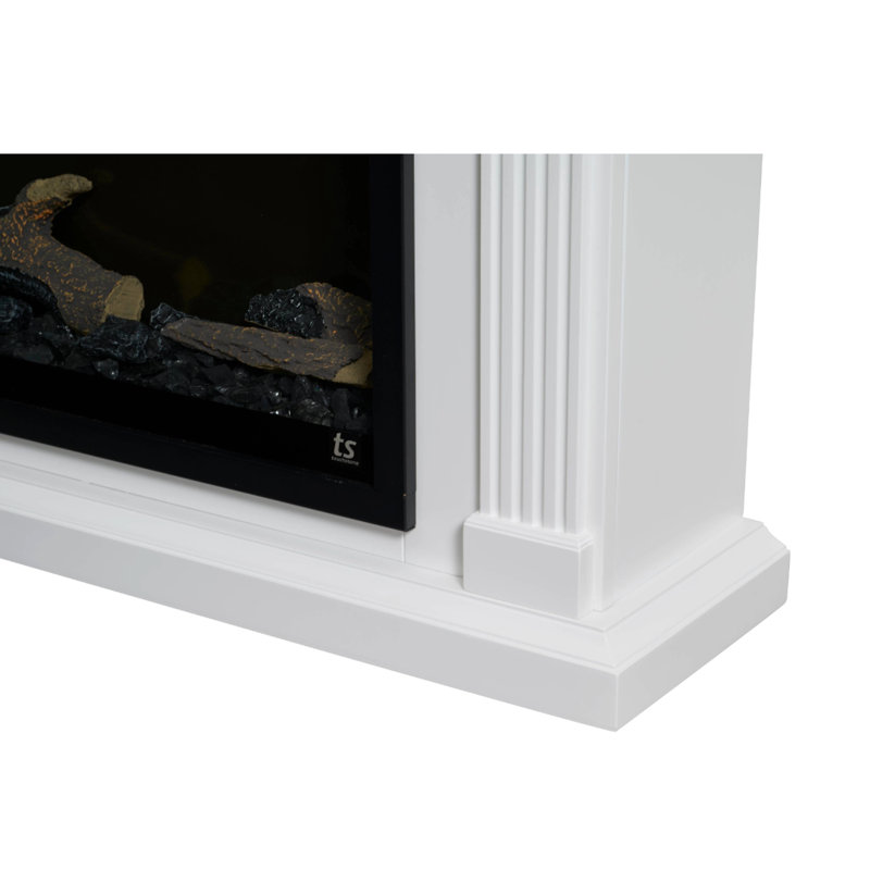 Foyer électrique intelligent 33 po avec manteau de cheminée Fireplug Pro, Blanc