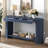U_Style 59.8'' Modern Oak Veneer Console Table With 3 Drawers,Farmhouse Entryway Table With Shelf,Wood Sofa Table With Semi-Circular Design, Suitable For Living Room,Hallway,Entryway, Foyer, Corridor-790859304