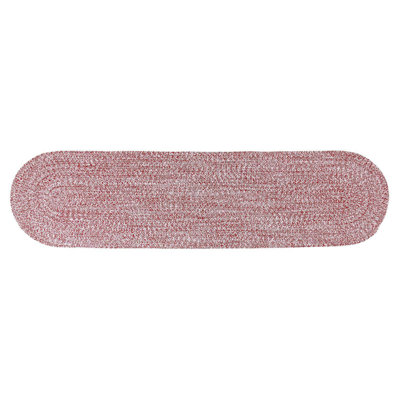 Etherton Farmhouse Braided Cotton Red/White Area Rug