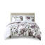 Lit très grand moderne avec draps mauve, taupe, édredon et taies décoratives mauves-126012537-126012541