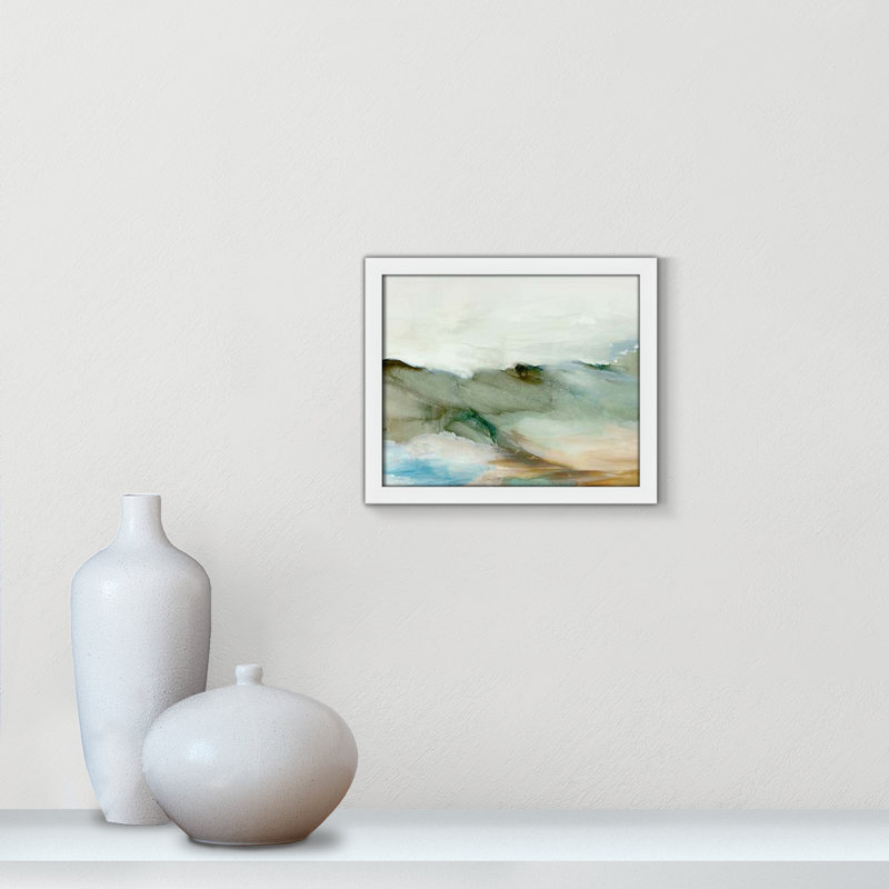 «Abstract Landscape» par Allison Pearce - reproduction d'un seul cadre, H 13 po x l 15 po x P 1,25 po, Cadre blanc satiné