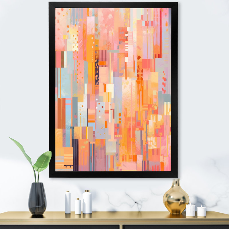 «Pink Orange», impression sur toile, Cadre photo noir, H 32 po x l 16 po x P 1 po