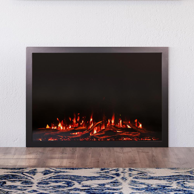 Foyer électrique encastrable 33 po Highmark, Wi-Fi, compatible avec Google et Alexa, bûches et cristaux, H 22,62 po x l 33 po