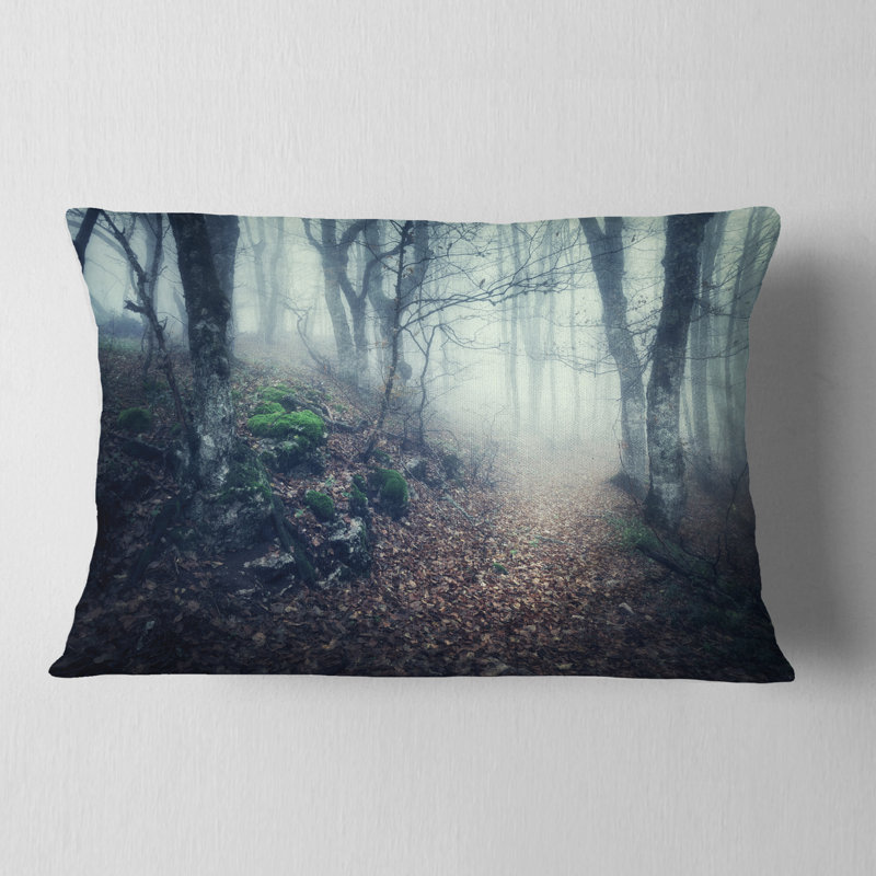 Old Style Path in Forest - Landscape Printed Throw Pillow
