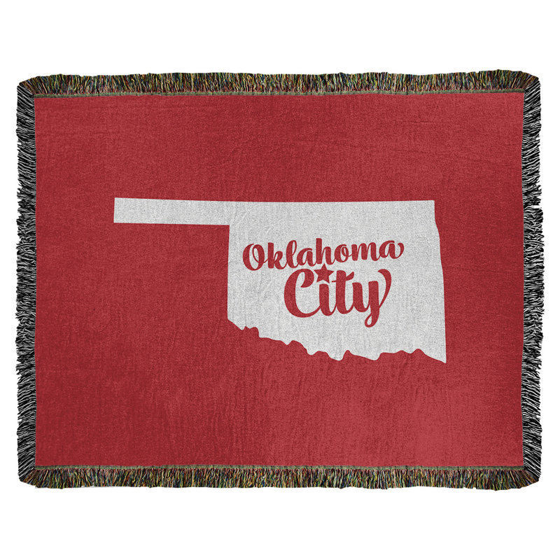 Jeté en coton tissé oklahoma city oklahoma, l 50 po x L 60 po, Rouge